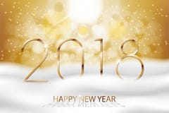 Vector il buon anno 2018 - fondo variopinto dell'inverno del nuovo anno con il testo dell'oro Insegna del nuovo anno di saluti co illustrazione vettoriale Vector il buon anno 2018 - fondo variopinto dell'inverno del nuovo anno con il testo dell'oro Insegna del nuovo anno di saluti co illustrazione vettoriale