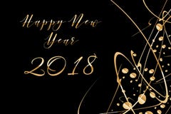 Vector il fondo 2018 del buon anno con le gocce brillanti e brilli sul nero illustrazione di stock Vector il fondo 2018 del buon anno con le gocce brillanti e brilli sul nero illustrazione di stock