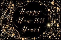 Vector il fondo 2018 del buon anno con le gocce brillanti e brilli sul nero illustrazione di stock Vector il fondo 2018 del buon anno con le gocce brillanti e brilli sul nero illustrazione di stock