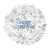 Vector il modello con gli abeti disegnati a mano, il regalo, gli archi, giocattoli di natale Fondo stagionale di inverno sul Libr illustrazione di stock Vector il modello con gli abeti disegnati a mano, il regalo, gli archi, giocattoli di natale Fondo stagionale di inverno sul Libr illustrazione di stock