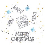 Vector il modello con gli abeti disegnati a mano, il regalo, gli archi, giocattoli di natale Fondo stagionale di inverno sul Libr illustrazione di stock Vector il modello con gli abeti disegnati a mano, il regalo, gli archi, giocattoli di natale Fondo stagionale di inverno sul Libr illustrazione di stock