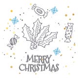 Vector il modello con gli abeti disegnati a mano, il regalo, gli archi, giocattoli di natale Fondo stagionale di inverno sul Libr illustrazione vettoriale Vector il modello con gli abeti disegnati a mano, il regalo, gli archi, giocattoli di natale Fondo stagionale di inverno sul Libr illustrazione vettoriale