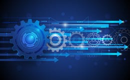 Vector illustration Abstract futuristic gear wheel with circuit board royalty free illustration Vector illustration Abstract futuristic gear wheel with circuit board royalty free illustration