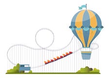 Vector illustration with amusement park elements. stock illustration Vector illustration with amusement park elements. stock illustration