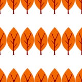 Vector illustration. Autumn flat tree isolated on white background. Seamless pattern stock illustration Vector illustration. Autumn flat tree isolated on white background. Seamless pattern stock illustration