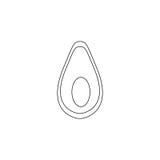 Vector illustration. Avocado line icon isolated on white background. Simple vector illustration Vector illustration. Avocado line icon isolated on white background. Simple vector illustration