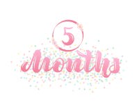 Vector illustration with a baby age markers - 5 months. royalty free illustration Vector illustration with a baby age markers - 5 months. royalty free illustration
