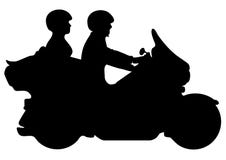 Couple Riding Motorcycle Silhouette Vector Illustration royalty free illustration Couple Riding Motorcycle Silhouette Vector Illustration royalty free illustration