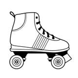 Black and white roller skating shoe illustration Royalty Free Stock Photo Black and white roller skating shoe illustration Royalty Free Stock Photo