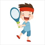Vector - boy play tennis sport vector illustration Vector - boy play tennis sport vector illustration