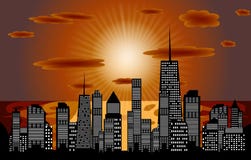 Vector illustration of cities silhouette. EPS 10. Royalty Free Stock Photos Vector illustration of cities silhouette. EPS 10. Royalty Free Stock Photos