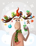 Vector illustration with a cute christmas elk royalty free illustration Vector illustration with a cute christmas elk royalty free illustration