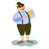 Vector Illustration des oktoberfest Mannes der Karikatur mit Bier stock abbildung Vector Illustration des oktoberfest Mannes der Karikatur mit Bier stock abbildung