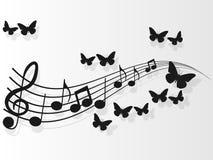 Vector image design music covers with music notes and butterflies. stock illustration Vector image design music covers with music notes and butterflies. stock illustration