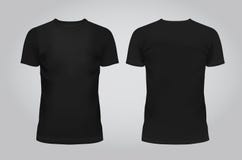 Vector illustration of design template black men T-shirt, front and back on a light background. Contains Stock Images Vector illustration of design template black men T-shirt, front and back on a light background. Contains Stock Images