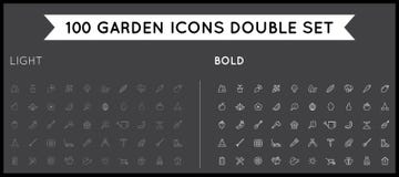 Set of Thin and Bold Vector Garden and Farm Elements royalty free illustration Set of Thin and Bold Vector Garden and Farm Elements royalty free illustration