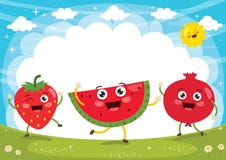 Vector Illustration of Fruit Characters Royalty Free Stock Images Vector Illustration of Fruit Characters Royalty Free Stock Images