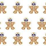 Vector illustration. Holiday cookie in shape of man. Day of the dead cookie. Dia de los muertos icon on white background stock illustration Vector illustration. Holiday cookie in shape of man. Day of the dead cookie. Dia de los muertos icon on white background stock illustration