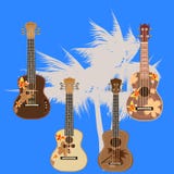 Vector illustration of hawaiian electric guitar ukulele isolated on white background. vector illustration Vector illustration of hawaiian electric guitar ukulele isolated on white background. vector illustration