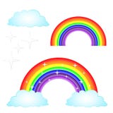 Vector Illustration rainbow with clouds set