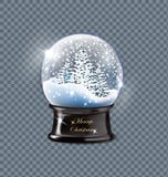 Vector illustration realistic empty christmas snow globe beautiful Christmas trees with snow, isolated on a transparent stock illustration Vector illustration realistic empty christmas snow globe beautiful Christmas trees with snow, isolated on a transparent stock illustration