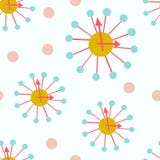 Mid century modern clock seamless pattern. royalty free illustration Mid century modern clock seamless pattern. royalty free illustration