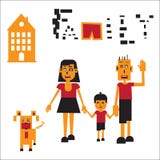 Vector illustration of robotic family stock illustration Vector illustration of robotic family stock illustration