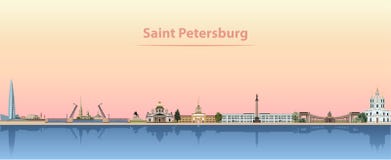 Vector illustration of Saint Petersburg skyline at sunrise Royalty Free Illustration Vector illustration of Saint Petersburg skyline at sunrise Royalty Free Illustration