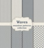 Vector illustration set of seamless patterns waves royalty free illustration Vector illustration set of seamless patterns waves royalty free illustration