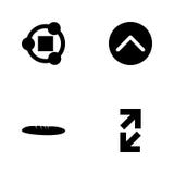 Vector illustration set web icons. Elements open arrows, bread, up sign in round and share sign icon royalty free illustration Vector illustration set web icons. Elements open arrows, bread, up sign in round and share sign icon royalty free illustration