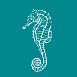 Vector illustration silhouette of seahorse. Hippocampus Royalty Free Stock Photos Vector illustration silhouette of seahorse. Hippocampus Royalty Free Stock Photos