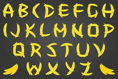 Banana Font vector illustration Banana Font vector illustration