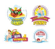 Vector illustration of summer labels stock illustration Vector illustration of summer labels stock illustration