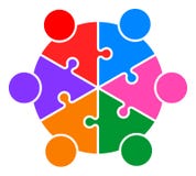 Teamwork puzzle people connected together logo Royalty Free Stock Photography Teamwork puzzle people connected together logo Royalty Free Stock Photography