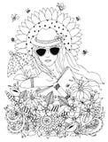 Vector Illustration Zentangl, Doodle Portrait Of A Woman Royalty Free Stock Photos Vector Illustration Zentangl, Doodle Portrait Of A Woman Royalty Free Stock Photos