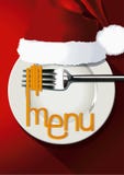 Vector illustrator of Christmas menu red stock illustration Vector illustrator of Christmas menu red stock illustration