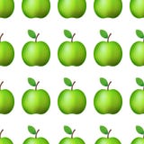 Vector ilustration Naadloze patroon realistische groene appel op witte Decoratie als achtergrond stock illustratie Vector ilustration Naadloze patroon realistische groene appel op witte Decoratie als achtergrond stock illustratie