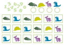 Vector a ilustração da educação que conta o jogo com dinossauro dos desenhos animados ilustração do vetor Vector a ilustração da educação que conta o jogo com dinossauro dos desenhos animados ilustração do vetor