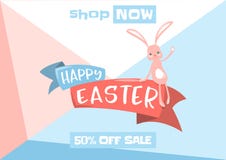 Vector a ilustração do fundo da venda da mola de easter com coelho bonito ilustração royalty free Vector a ilustração do fundo da venda da mola de easter com coelho bonito ilustração royalty free