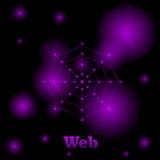 Vector image of a polygonal web of pink color on a black background with a glow from the crossings of a web and glare on the surfa stock illustration Vector image of a polygonal web of pink color on a black background with a glow from the crossings of a web and glare on the surfa stock illustration