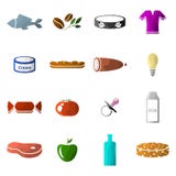 Set of icons of departments in a supermarket stock illustration Set of icons of departments in a supermarket stock illustration