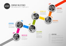 Vector Infographic Company het Malplaatje van de Mijlpalenchronologie stock illustratie Vector Infographic Company het Malplaatje van de Mijlpalenchronologie stock illustratie