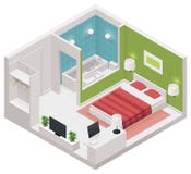 Vector isometric hotel room icon Stock Images Vector isometric hotel room icon Stock Images