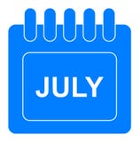 Vector julio en icono mensual del azul del calendario libre illustration Vector julio en icono mensual del azul del calendario libre illustration