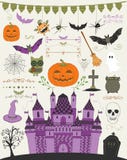 Vector Kleurrijke Hand Geschetste Krabbel Halloween royalty-vrije illustratie Vector Kleurrijke Hand Geschetste Krabbel Halloween royalty-vrije illustratie