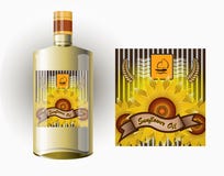 Vector la etiqueta para el aceite de girasol refinado con el girasol Imágenes de archivo libres de regalías Vector la etiqueta para el aceite de girasol refinado con el girasol Imágenes de archivo libres de regalías
