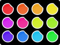 Vector labels set. Vector sticker set in 12 colors royalty free illustration Vector labels set. Vector sticker set in 12 colors royalty free illustration