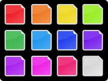 Vector labels set. Vector sticker set in 12 colors stock illustration Vector labels set. Vector sticker set in 12 colors stock illustration
