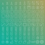 100 vector line icons set Stock Photography 100 vector line icons set Stock Photography