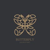Vector logo or emblem with golden butterfly. Concept for luxury jewelry, accessories store, beauty spa salon, cosmetics. vector illustration Vector logo or emblem with golden butterfly. Concept for luxury jewelry, accessories store, beauty spa salon, cosmetics. vector illustration